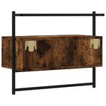vidaXL Meuble TV mural chêne fumé 60 5x30x51 cm bois d'ingénierie
