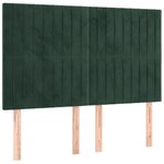 vidaXL Tête de lit à LED Vert foncé 144x5x118/128 cm Velours