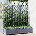 vidaXL Jardinière avec treillis Gris foncé 120x40x121 5 cm PP