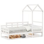 vidaXL Lit de jour avec toit sans matelas blanc 90x190 cm bois massif
