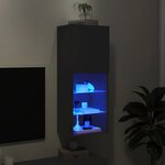 vidaXL Meuble TV avec lumières LED noir 40 5x30x102 cm