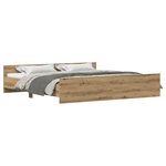 vidaXL Cadre de lit Artisan Chêne 200x200 cm Bois d'ingénierie