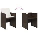 vidaXL Ensemble à manger de jardin et coussins 11 Pièces marron rotin