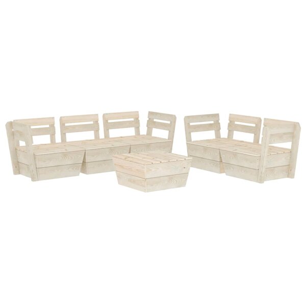 Salon de jardin meuble d'extérieur ensemble de mobilier palette 6 pièces bois d'épicéa imprégné 02_0018457