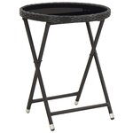 Ensemble de bistro jardin meuble extérieur terrasse 3 pièces résine tressée et verre trempé noir 02_0013527