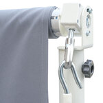 Store double pente manuel rétractable inclinaison réglable acier époxy blanc polyester imperméabilisé anti-UV gris dim. 4 50L x 3 40l x 2 55H m