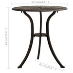 Ensemble de bistro jardin meuble extérieur terrasse 3 pièces aluminium coulé bronze 02_0013504