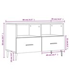 vidaXL Meuble TV Chêne sonoma 80x36x50 cm Bois d'ingénierie