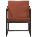 vidaXL Fauteuil marron cuir véritable