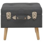 vidaXL Tabouret de rangement 40 cm Gris foncé Tissu