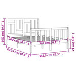 vidaXL Cadre de lit sans matelas blanc 140x200 cm bois de pin massif