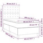 vidaXL Sommier à lattes de lit avec matelas Gris foncé 80x200 cm Tissu