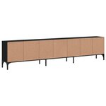 vidaXL Meuble TV avec tiroir noir 200x25x44 cm bois d'ingénierie