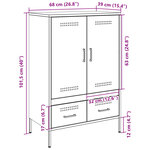 vidaXL Buffet haut blanc 68x39x101 5 cm acier laminé à froid