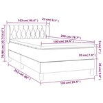 vidaXL Sommier à lattes de lit et matelas Gris clair 100x200cm Velours