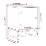 vidaXL Tables de chevet et portes vitrées 2Pièces chêne sonoma 35x37x50cm