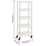 vidaXL Chariot de cuisine 5 niveaux Blanc 42x29x128 cm Fer et ABS