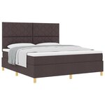 vidaXL Lit avec sommier et matelas marron foncé super king