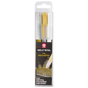 Stylo roller encre gel Gelly Roll 'Or-Argent-Blanc' SAKURA