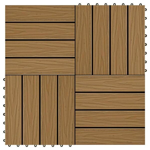 vidaXL Carreau de terrasse en relief 11 Pièces WPC 30x30 cm 1 m²