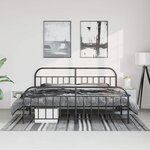 vidaXL Cadre de lit métal sans matelas avec pied de lit noir 193x203cm