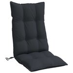 vidaXL Coussins de chaise à dossier haut lot de 2 noir tissu oxford