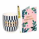 Lot cadeau Mug  Stylo & Carte Joyeux anniversaire
