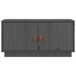 vidaXL Meuble TV Gris 80x34x40 cm Bois de pin massif