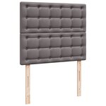 vidaXL Sommier à lattes de lit avec matelas gris 120x190 cm similicuir
