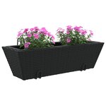 vidaXL Jardinières avec crochets 2 Pièces noir résine tressée