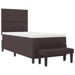 vidaXL Lit avec sommier et banc marron foncé 90x190 cm en tissu