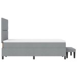 vidaXL Lit avec Sommier et Banc Gris Clair 120x200 cm Tissu