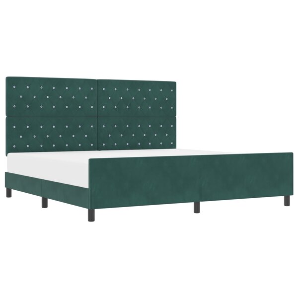 Frame de lit vidaXL Vert foncé 200x200 cm Velours