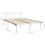 vidaXL Cadre de lit sans matelas blanc métal 140x200 cm