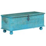 vidaXL Coffre de rangement Bois de manguier massif 100x40x41 cm Bleu