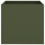vidaXL Jardinières 2 Pièces vert olive 49x47x46 cm acier laminé à froid