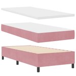 Lit Box Spring vidaXL avec Matelas Rose Simple Velours