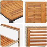 Ensemble de salle à manger jardin 3 pièces en poly rotin beige et acacia vidaXL