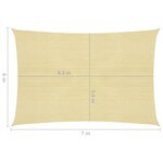 vidaXL Voile d'ombrage 160 g/m² Beige 6x7 m PEHD
