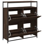 vidaXL Armoire à chaussures 4 tiroirs rabattables chêne marron