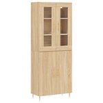 vidaXL Buffet haut Chêne sonoma 69 5x34x180 cm Bois d'ingénierie