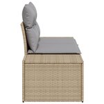 vidaXL Canapé de jardin 2 places avec rangement et coussins Beige Rotin Poly