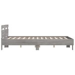 vidaXL Cadre de lit avec LED sans matelas sonoma gris 150x200 cm