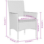 vidaXL Ensemble à manger de jardin et coussins 5Pièces beige rotin acacia