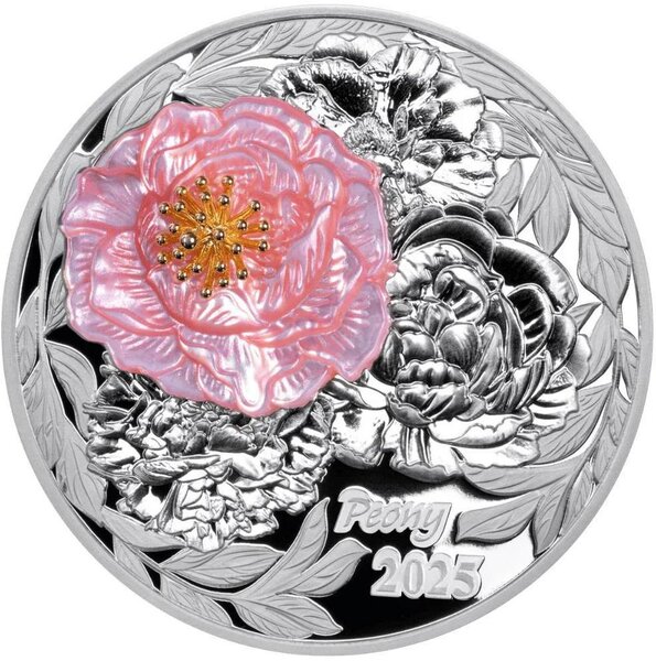 Pièce de monnaie en Argent 5 Dollars g 62.2 (2 oz) Millésime 2025 PEONY