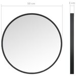 vidaXL Miroir mural Noir 50 cm