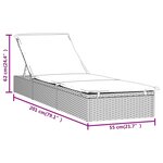 vidaXL Transat 1 pc avec table gris résine tressée