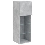 vidaXL Meuble TV avec lumières LED gris béton 30 5x30x90 cm