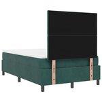 Lit box spring vidaXL avec matelas et LED vert foncé 120x190 cm en velours