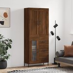 vidaXL Buffet haut Chêne marron 69 5x34x180 cm Bois d'ingénierie